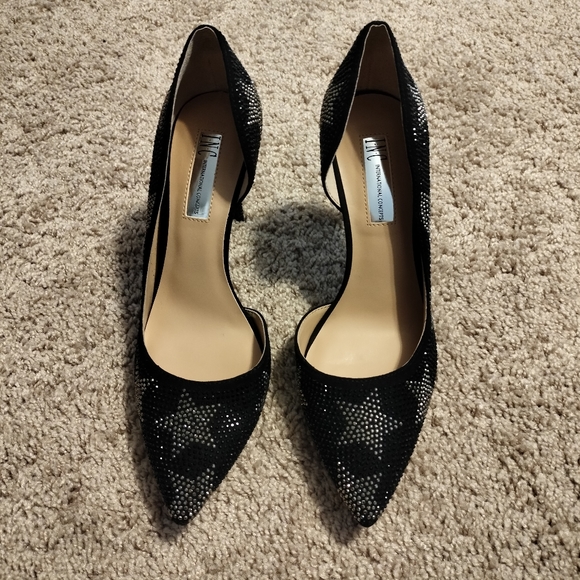 INC International Concepts Shoes - INC black with starts high heels size 8